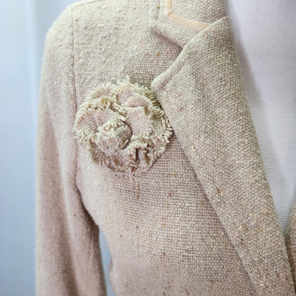 Old Navy Jacket Womans SMALL Khaki Wool Blend Blazer Pockets Lined Office Church - Picture 4 of 13